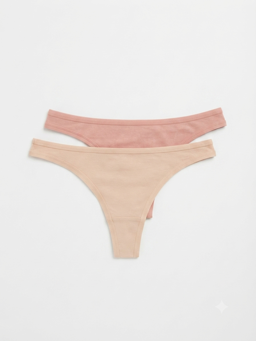 ESMARA Women’s Cotton Thongs , 2 pieces
