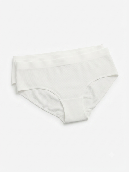 ESMARA Women’s Seamless ribbed briefs, 2 pcs ( white)