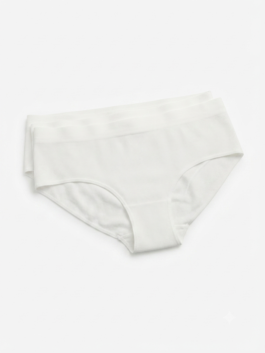 ESMARA Women’s Seamless ribbed briefs, 2 pcs ( white)