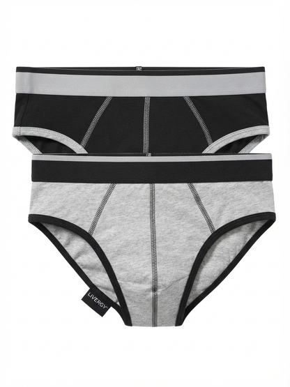 LIVERGY Men’s briefs set , 5 pcs (black & grey)