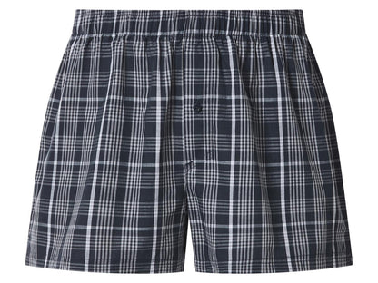 LIVERGY Men’s Boxer-Shorts ( blue & navy) , 5 pcs
