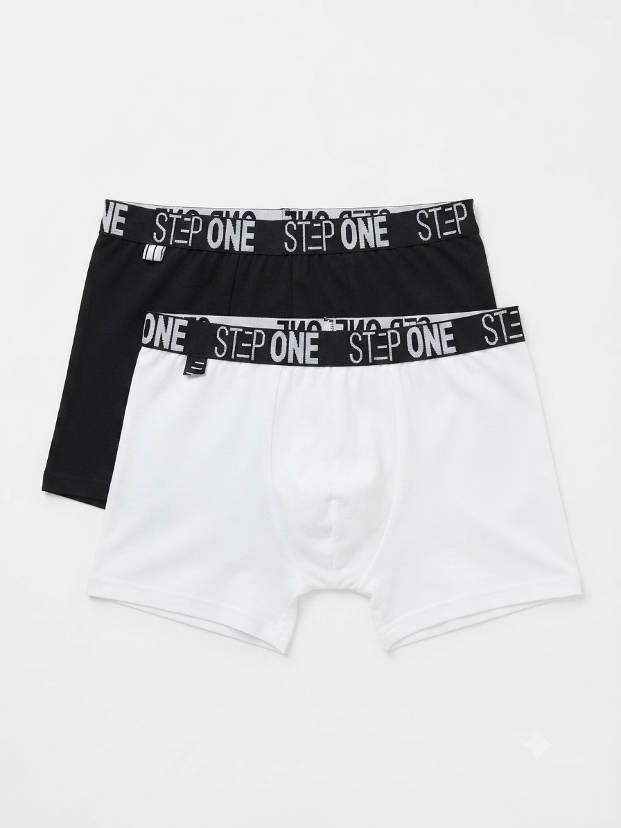 STEP ONE Men’s Boxers set , 2 pcs ( black/white)