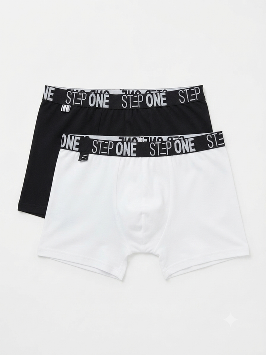 STEP ONE Men’s Boxers set , 2 pcs ( black/white)