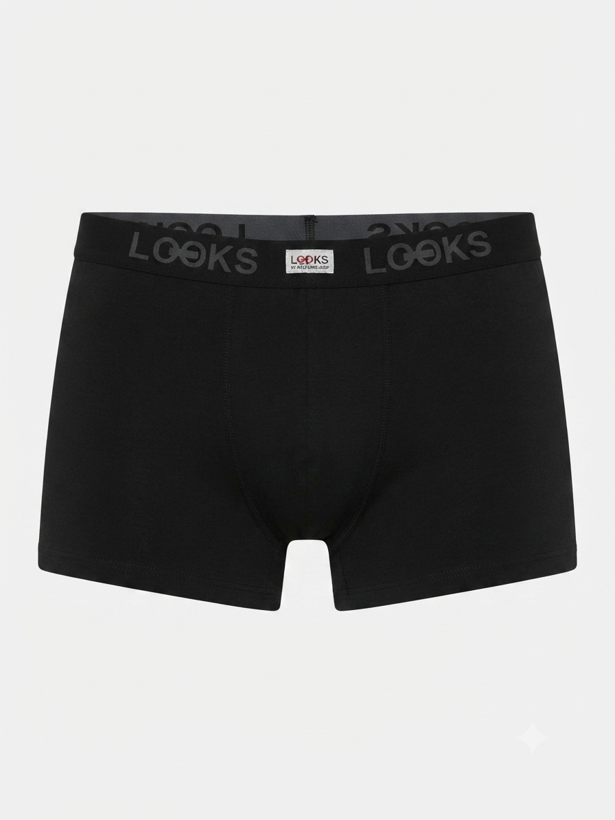 LOOKS Men’s Cotton Boxers (Black)