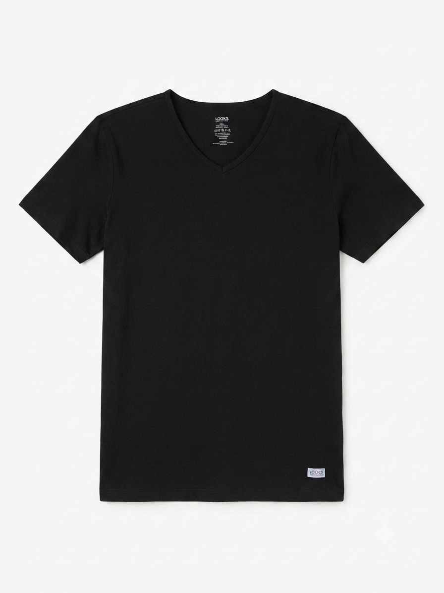LOOKS Men’s Undershirt ( Black)