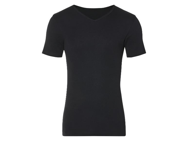 LIVERGY Men’s Short sleeve Undershirt - V-neckline (Black)