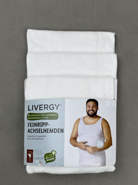 LIVERGY Men’s Fine-rib Tank top ( Round neckline)