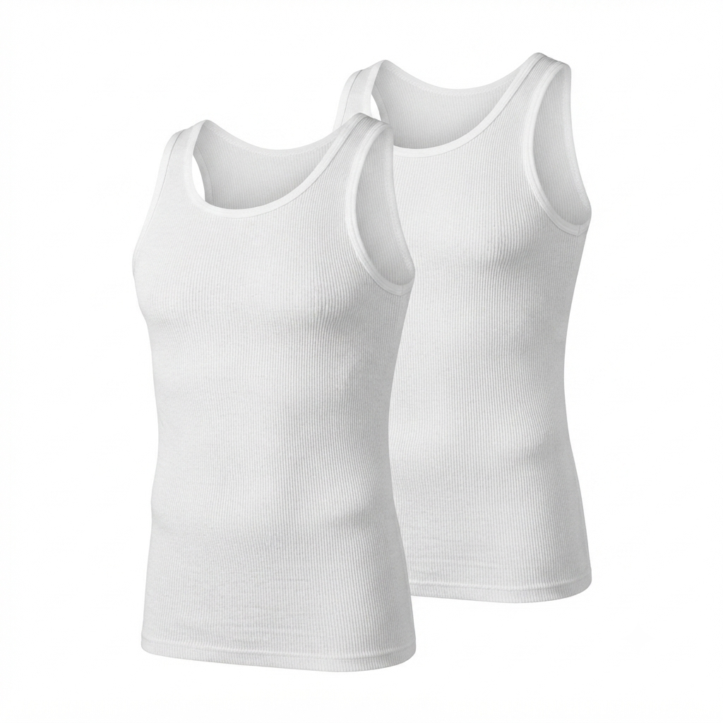 LIVERGY Men’s Ribbed Tank Top, 2 pcs