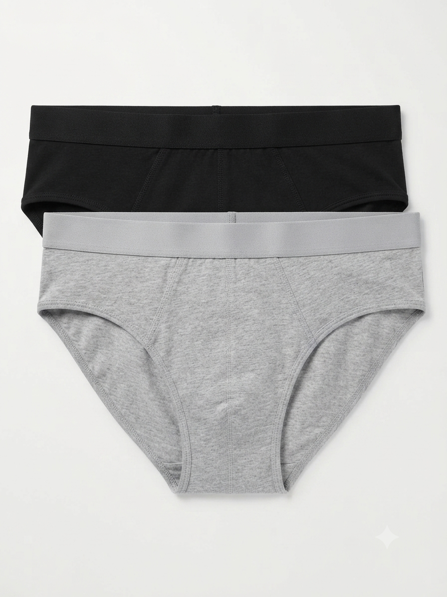 LIVERGY Men’s Briefs set (black/grey), 2 pcs