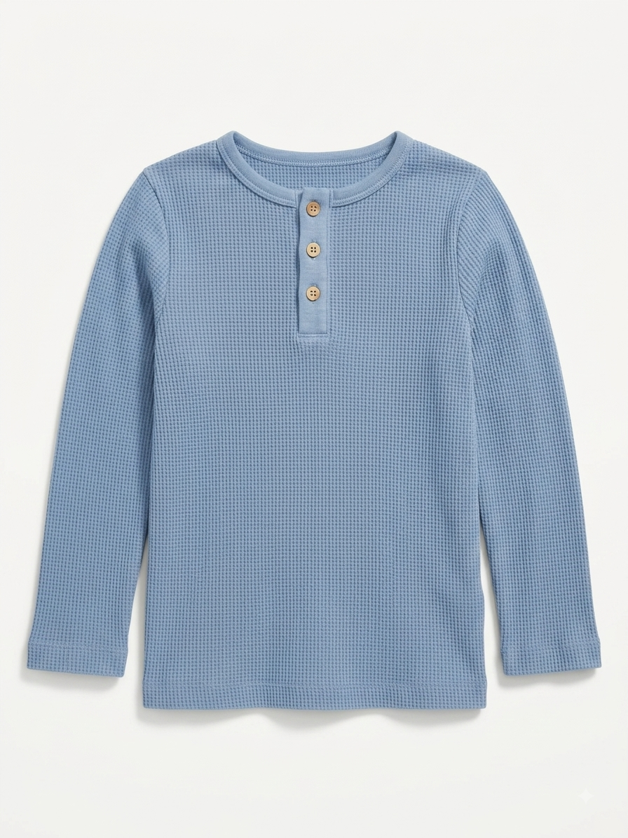 CODE Boys Waffle-Knit longsleeve Henley