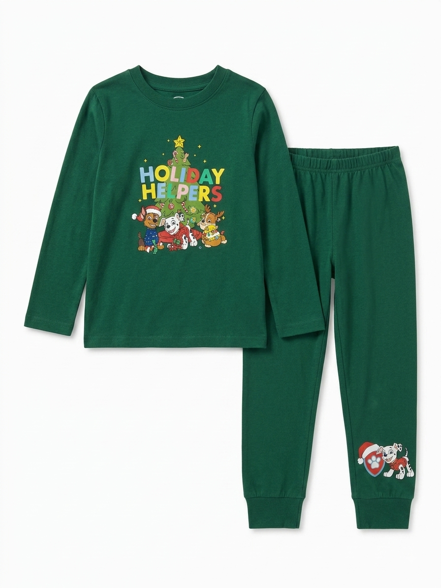 PAW PATROL Boys Cotton PJ set (Green)