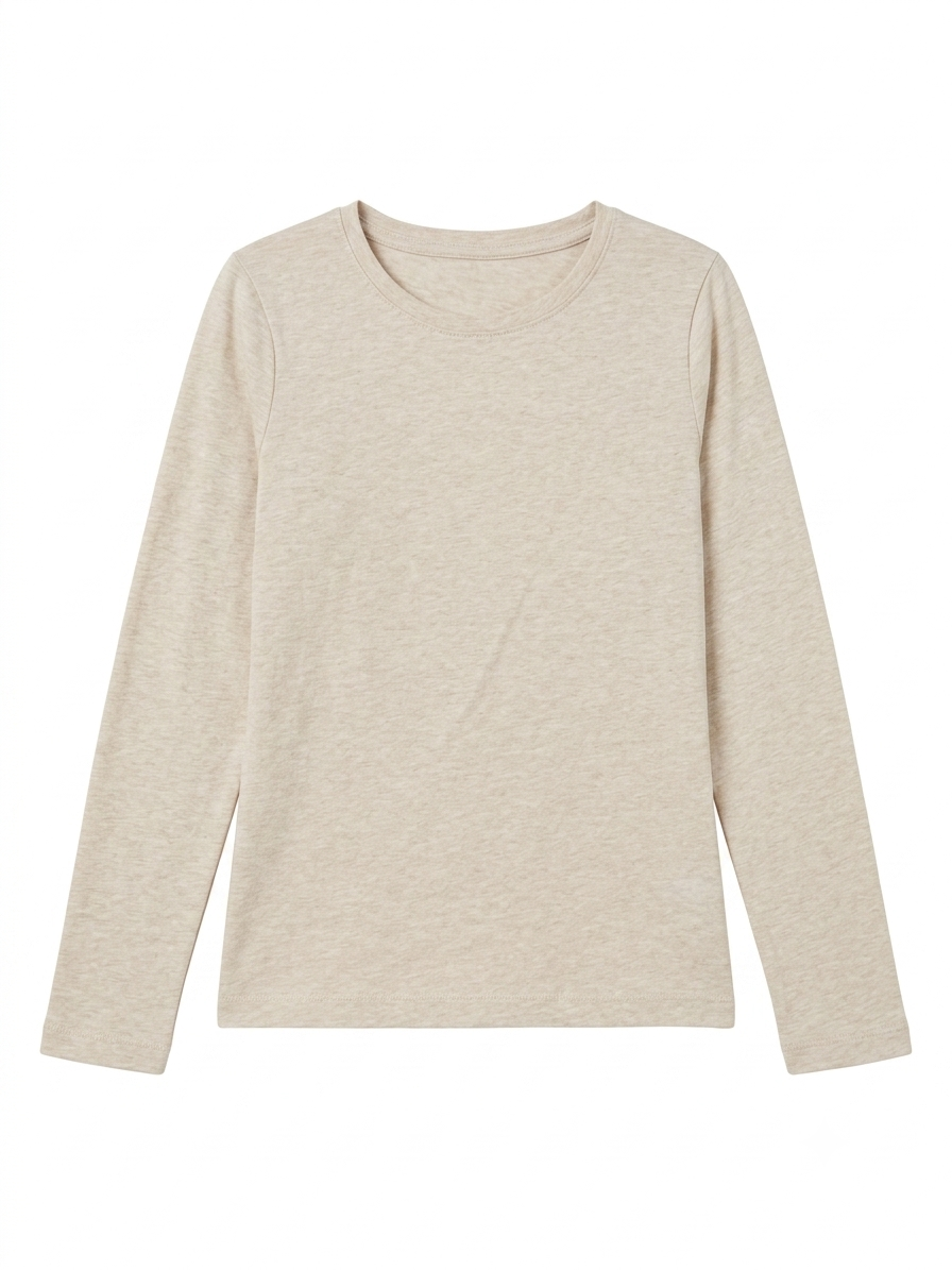 Girls Basic Longsleeve T-Shirt ( beige)