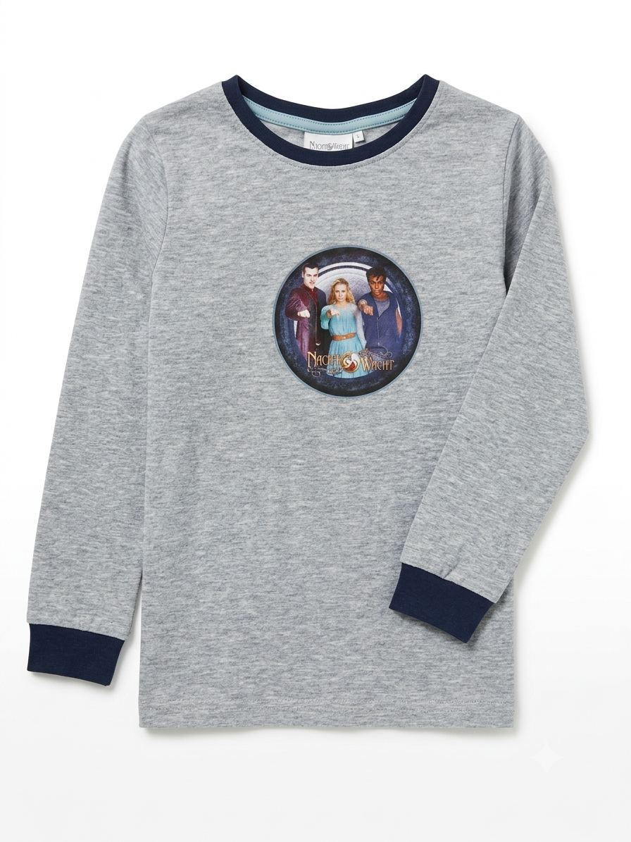 NACHT WACHT Boys Long Pajama Set ( grey/navy)