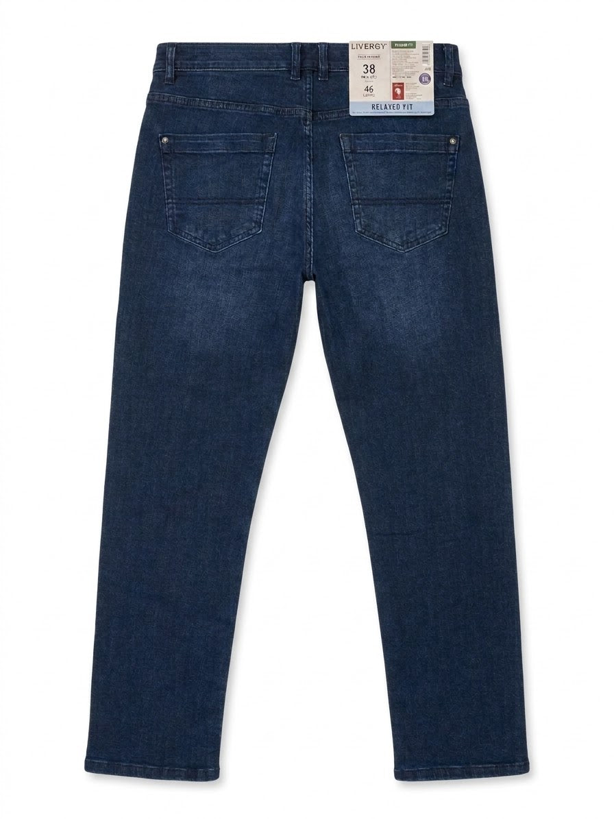 LIVERGY Men’s « Relaxed Fit » Jeans (Dark Blue)