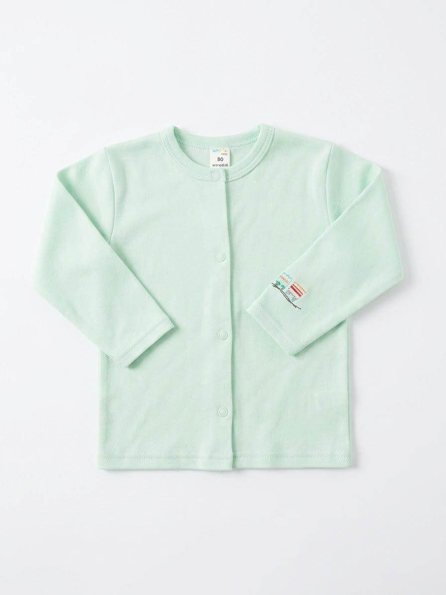 Baby longsleeve snap-front cardigan (Green)