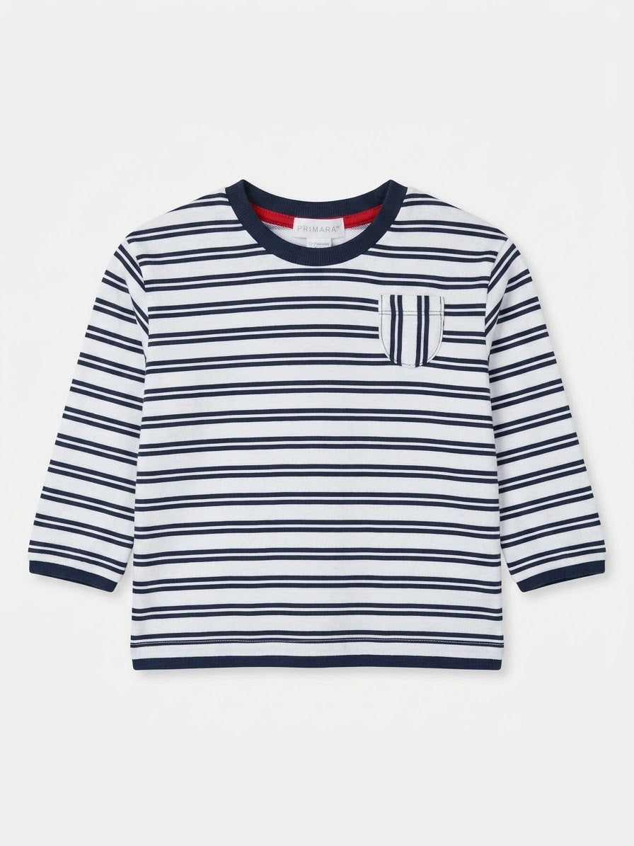 Babies’ Striped Sweatshirt (navy/white)