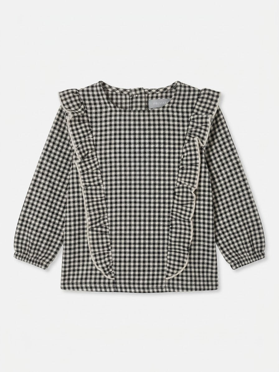 Baby Girl’s Longsleeve Ruffled plaid Top