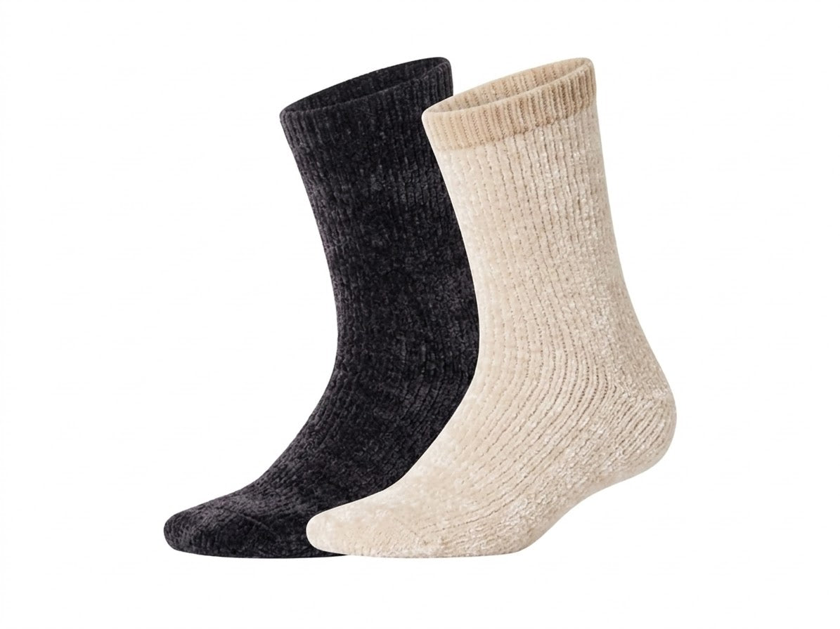 ESMARA Women’s lounge Socks , 2 pcs (black/beige)