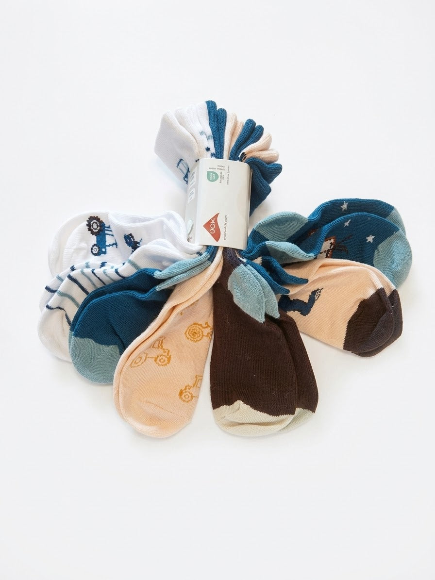 LUPILU Kids’ Socks, 7 pairs (Truck)