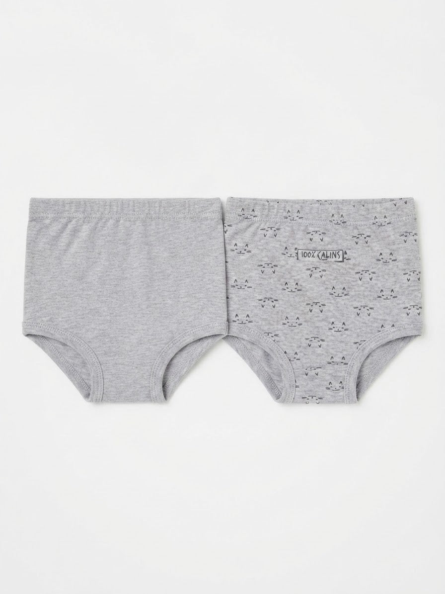 Babies’ Briefs Set , 2 pcs (Grey)