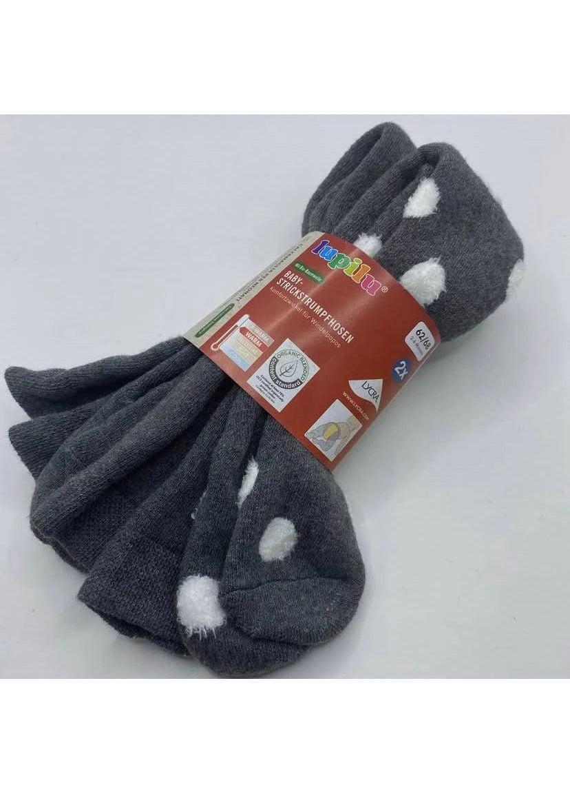 LUPILU Baby tights - dots (grey) , 2 pcs