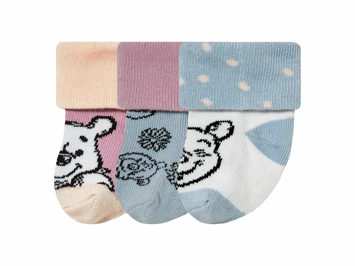 Baby Girls’ Socks - Winnie the pooh (pink/blue), 3 pcs