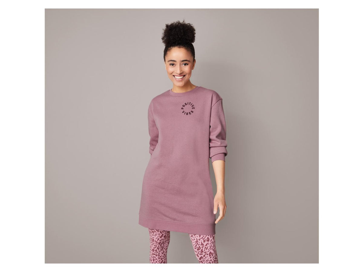 ESMARA Women’s Fleece Sweatshirt Dress (Positive Vibes)