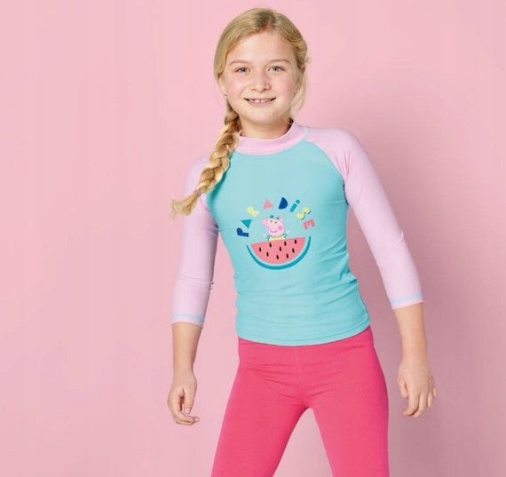 UV 50+ Swim Shirt Rashguard for girls, Peppa Pig