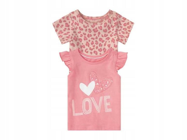 lupilu® Girls' T-shirt for babies BIO, 2 pieces
