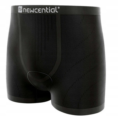 NEWCENTIAL Men's Boxer Briefs Cycling Shorts, BLACK