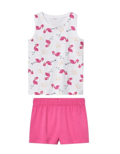 Children's Sleeveless Pajamas Shorts - Lupilu - Flamingo