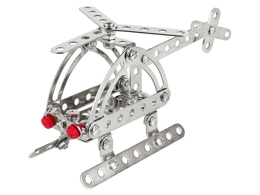 Playtive Metal Building Kit – Vehicles (Helicopter, 87-piece set)