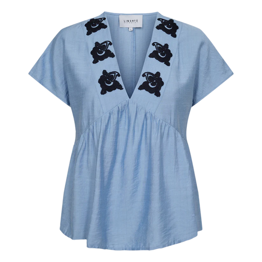 Liberté - Roseli SS Blouse - Dusty Blue