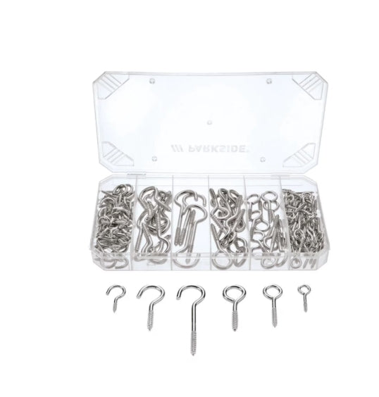 Parkside Set of 151 threaded hooks