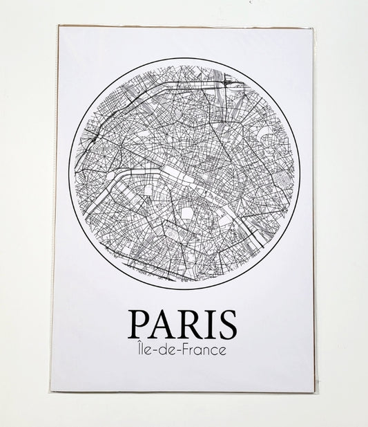 Large Poster map "PARIS Ile-de-France" (50 x 70 cm)