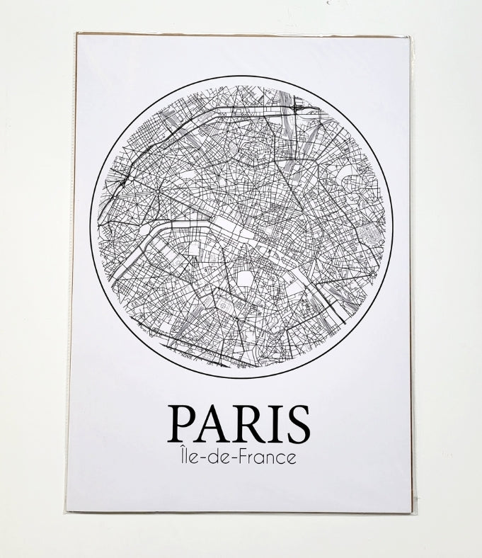 Large Poster map "PARIS Ile-de-France" (50 x 70 cm)