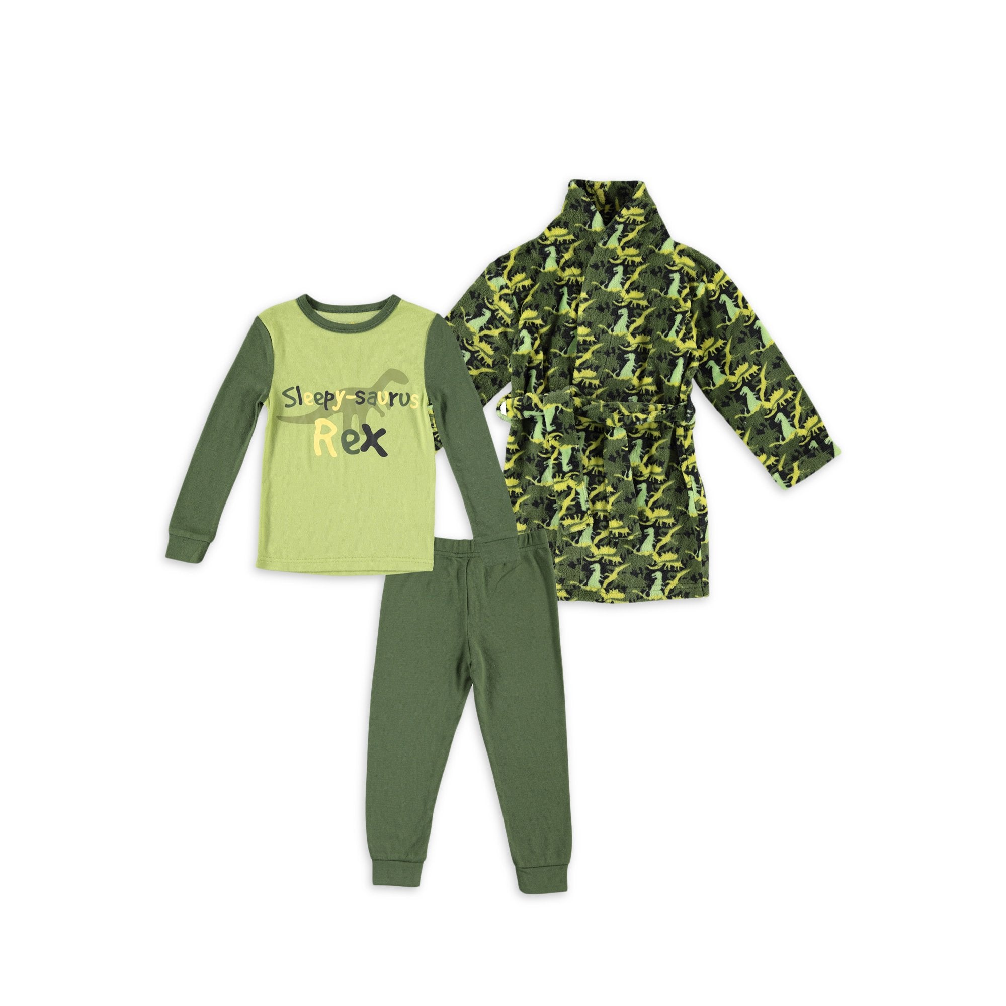Sol Sleep Toddler Boy 3 Piece Robe and Pajama Sleep Set