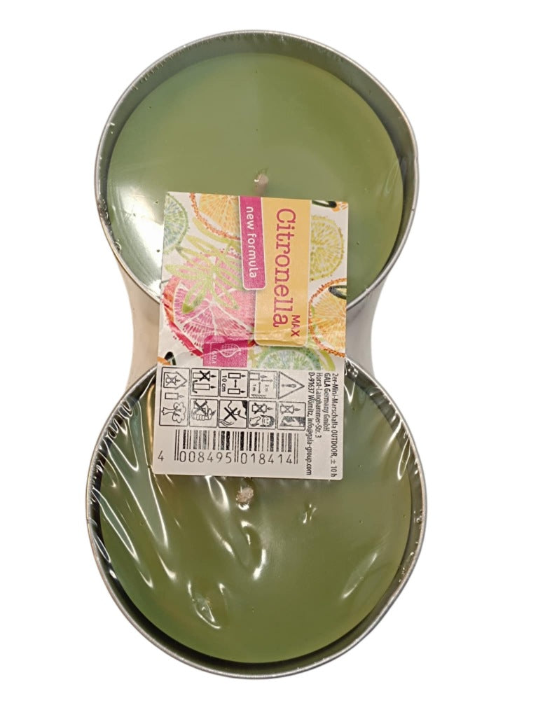 Citronella Max Outdoor Candle Metal Round - Anti Mosquitoes