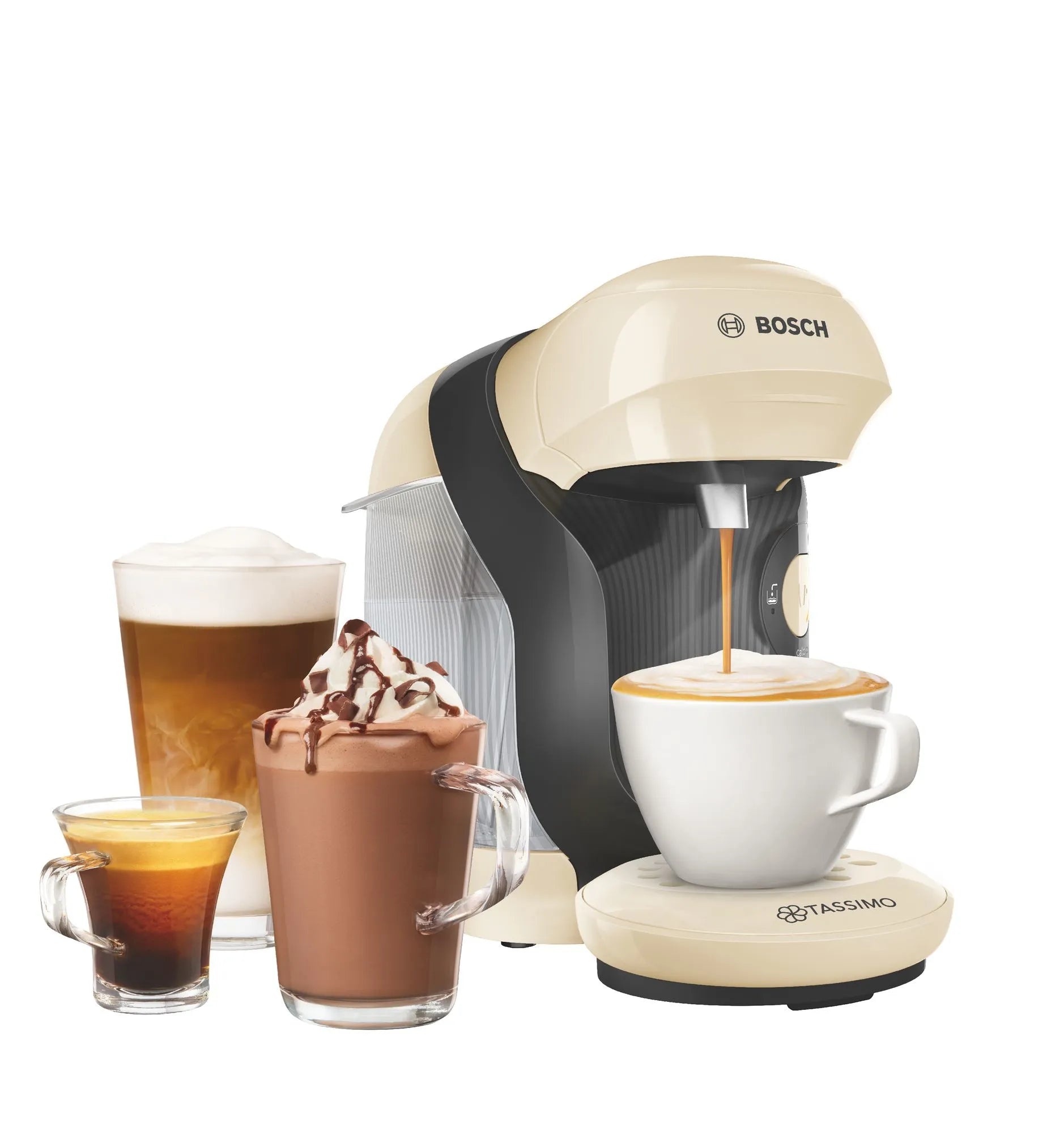 Bosch Tassimo Style TAS1107 - ماكينة تحضير القهوة بالكبسولات، لون كريمي