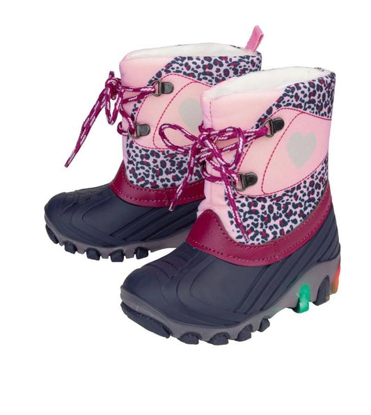 Children's snow boots GIRLS waterproof shoes, light-up soles