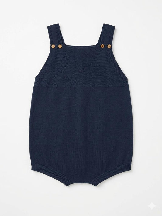 Navy Knit romper for babies