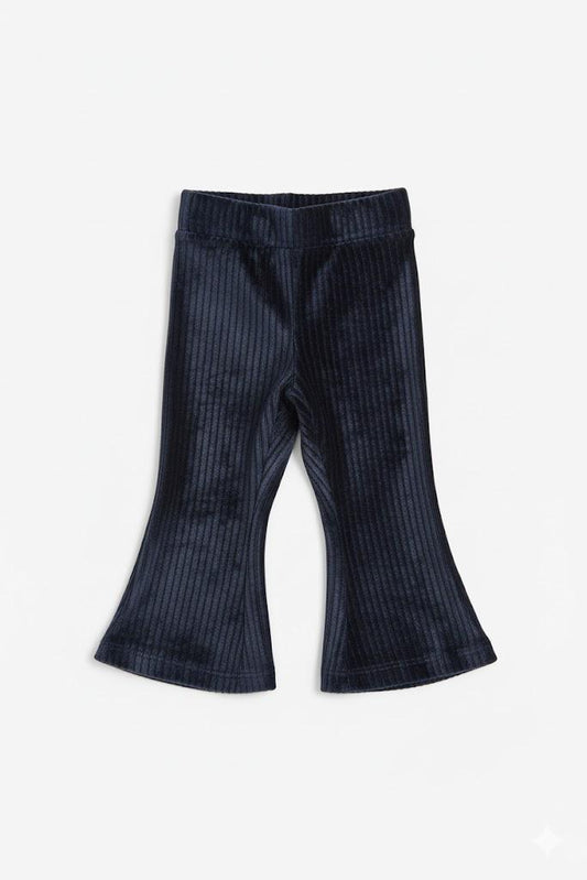 Velvet Ribbed Bell-Bottom Leggings