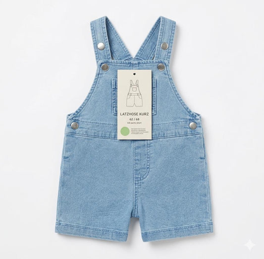 Baby Light Wash Denim Short Overalls (Shortalls)