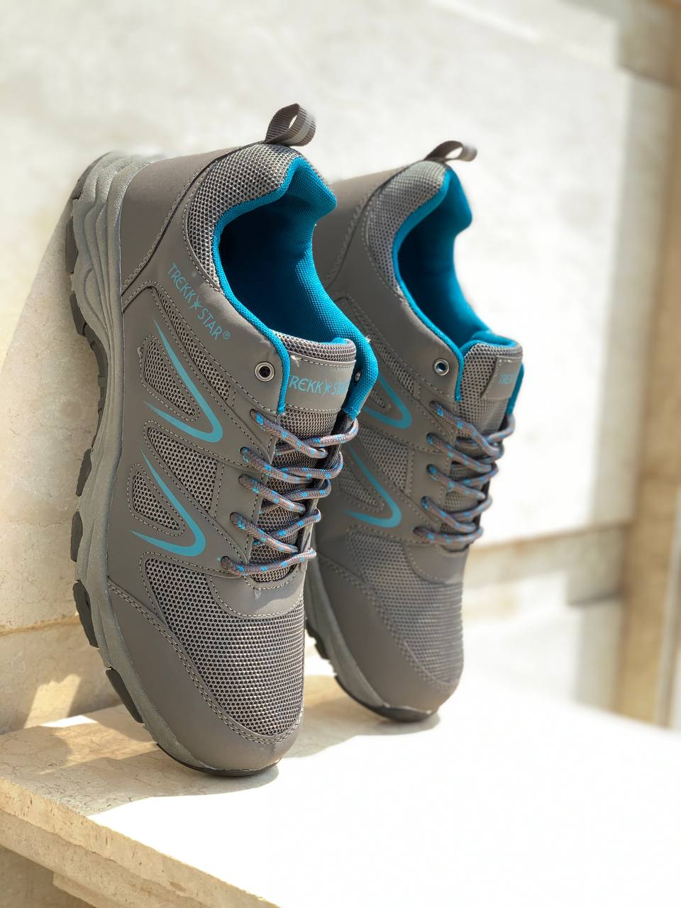 TREKK STAR men's trekking shoes (Grey/Blue)