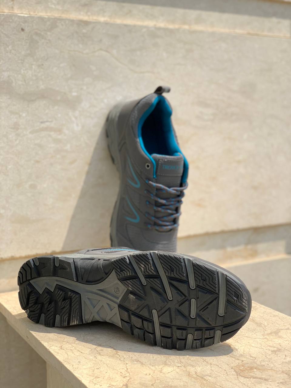 TREKK STAR men's trekking shoes (Grey/Blue)