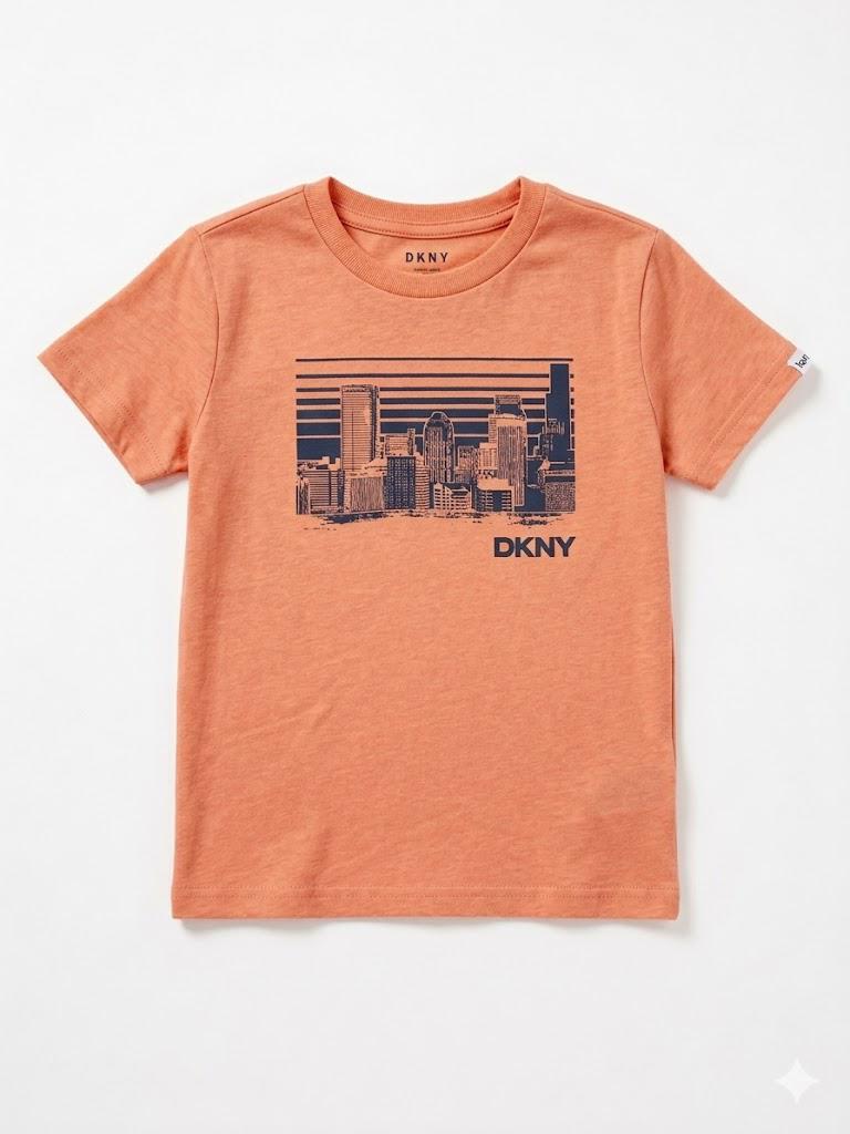 DKNY Boys' Skyline Graphic T-Shirt - Heather Coral