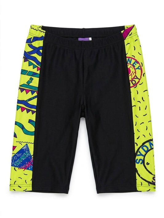 Boys' "Sydney" Retro Print Jammer Swim Shorts
