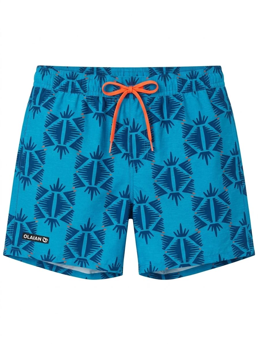 Olaian Boys’ Geometric Print Swim Shorts