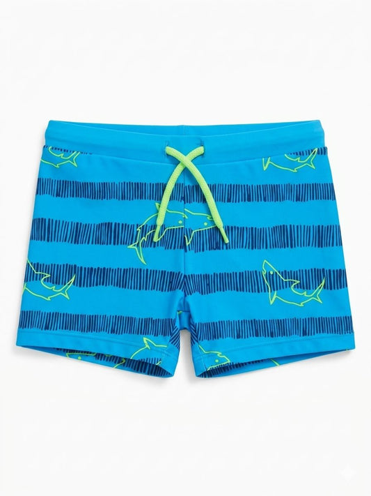 Kids' Swim Trunks - Blue Shark Print