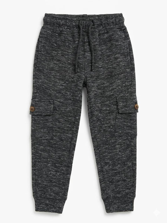 PIXIE LANE Cotton Joggers for boys, Dark Grey